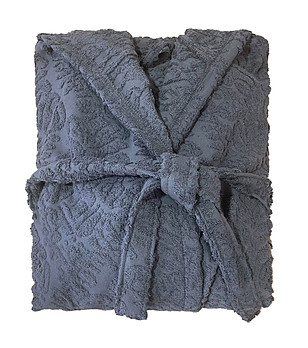 Памучен халат Шик в тъмносиво XXL снимка