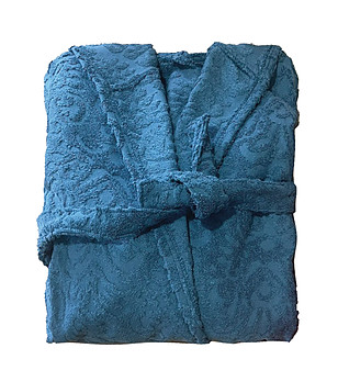 Памучен халат Шик в синьо XXL снимка