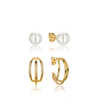 Комплект златисти дамски обеци Diane снимка