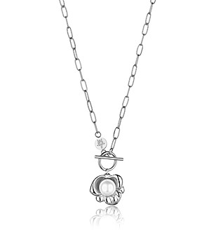 Дамско колие в сребристо с висулка с перла PearlNest снимка