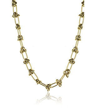 Златисто дамско колие с ефектна верижка Nautia снимка