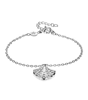 Сребриста дамска гривна с висулка с камъчета Oceava снимка