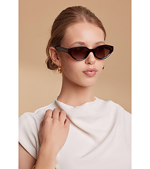 Тъмнокафяви дамски слънчеви очила с поляризация ICONIC снимка