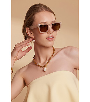 Дамски слънчеви очила в цвят шампанско с поляризация PENELOPE снимка