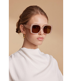 Поляризирани дамски слънчеви очила в цвят шампанско MALIBU снимка