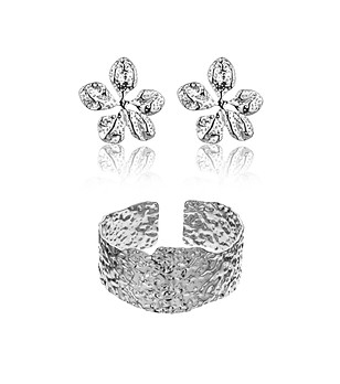 Комплект от гривна и обеци в сребристо Seabyn снимка