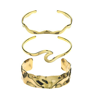 Комплект от 3 златисти гривни Wavelle снимка