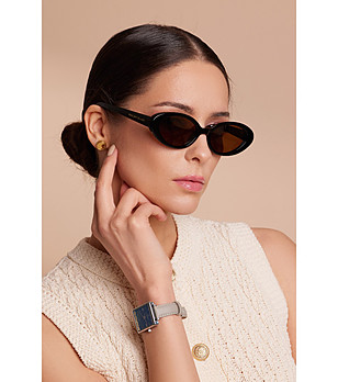 Черни unisex слънчеви очила с ретро дизайн REBECCA снимка