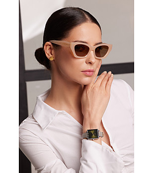 Унисекс слънчеви очила в цвят шампанско BRAVADO снимка