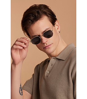 Слънчеви очила със сребриста метална рамка GALAVANT снимка