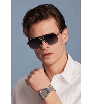 Unisex слънчеви очила в златисто и черно URBAN DANDY снимка