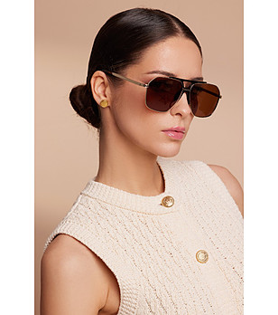 Unisex слънчеви очила в златисто и черно URBAN DANDY снимка