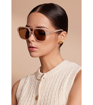 Unisex слънчеви очила в цвят шампанско NEBULA снимка