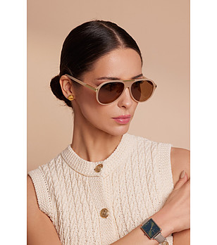 Унисекс слънчеви очила в цвят шампанско TIMBERLINE снимка