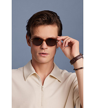 Унисекс слънчеви очила в кафяво Sanato снимка