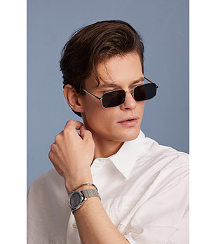 Сребристи унисекс слънчеви очила OLD SCHOOL снимка