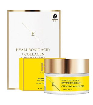 Комплект от дневен крем с хиалуронова киселина и шийт маски снимка