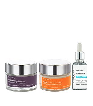 Комплект от дневен, нощен крем и серум за лице снимка