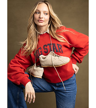 Дамски маратонки в бежово от естествен велур снимка