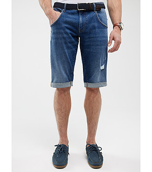 Памучни сини мъжки къси дънки CONNER снимка