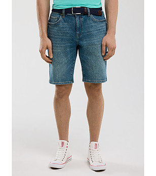 Памучни сини мъжки дънки ADEN снимка