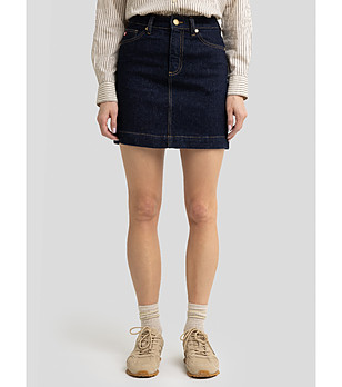 Къса дънкова тъмносиня памучна пола MARGARET  снимка