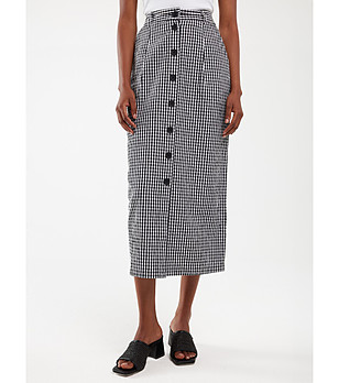 Памучна карирана пола в черно и бяло POLLI снимка