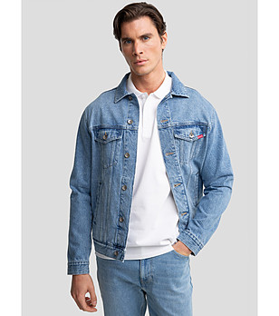 Мъжко светлосиньо памучно яке Charlie снимка