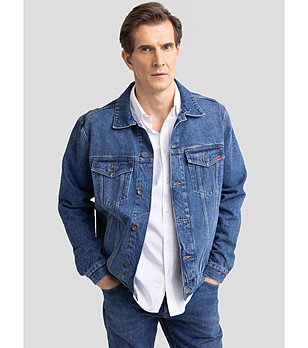 Мъжко синьо памучно яке Charlie снимка