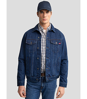 Мъжко тъмносиньо памучно яке Charlie снимка