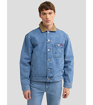 Светлосиньо мъжко дънково яке Nolan от памук снимка