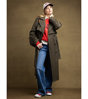 Дамски шлифер в цвят каки Sigreena снимка