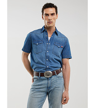 Памучна мъжка дънкова риза Ran снимка