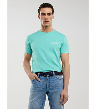 Мъжка тениска в цвят мента с памук Brunomi снимка