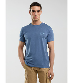 Синя мъжка тениска с памук BRUNOMI снимка