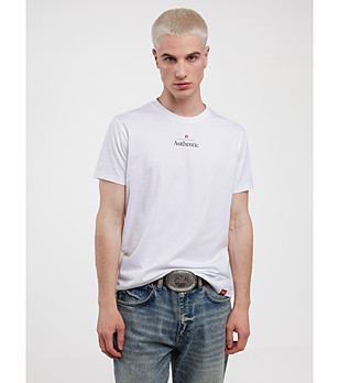 Памучна мъжка тениска в бяло Techmunen снимка