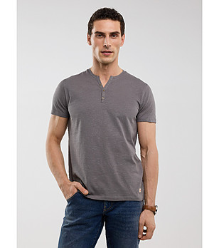 Сива мъжка памучна блуза ALANCO снимка