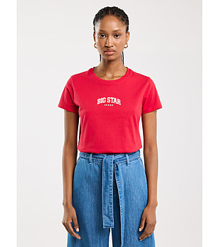 Памучна дамска тениска в червено BENEA снимка