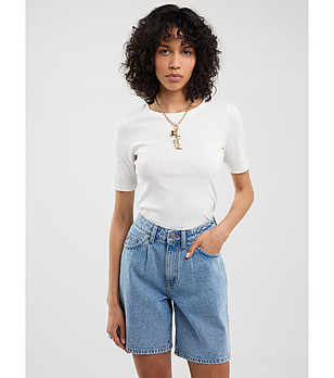 Дамска памучна блуза в бяло ALESSA  снимка