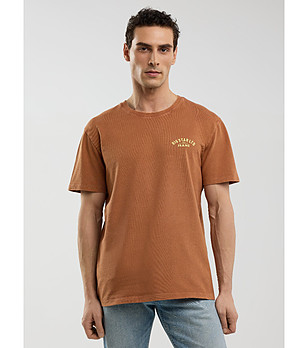 Мъжка кафява памучна тениска SAMUEL  снимка