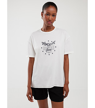 Памучна дамска тениска в бяло SERTA снимка