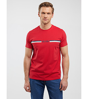 Червена памучна мъжка тениска Lexor снимка