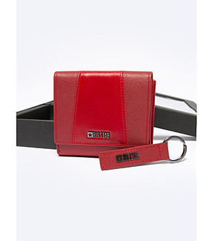 Червен дамски портфейл Mika снимка