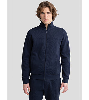 Тъмносиньо памучно мъжко спортно горнище WLADOR снимка