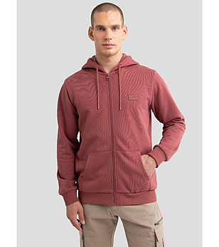 Памучен мъжки суитшърт в светъл нюанс на бордо ARTISH снимка