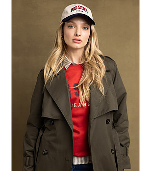 Дамска шапка в бежово и тъмносиньо с козирка Rubona снимка