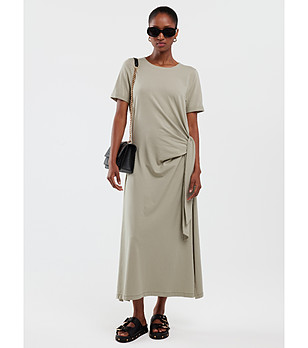 Рокля в сиво-бежов нюанс ELISZKA снимка