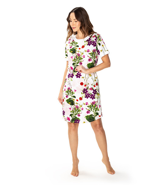 Памучна нощница с флорален принт Sara снимка