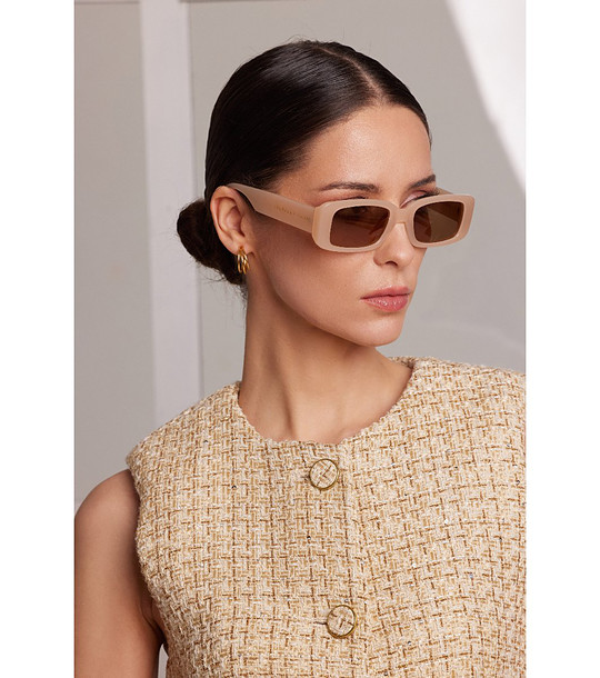 Дамски слънчеви очила в цвят шампанско LUSH снимка