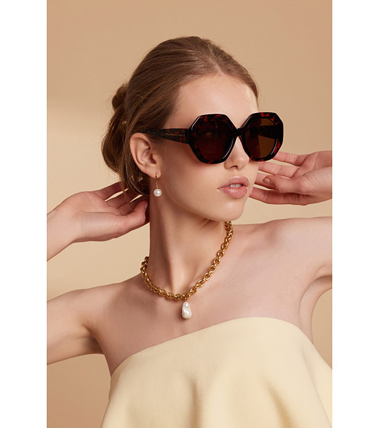 Дамски слънчеви очила хавана в черно и оранжево AMBER снимка